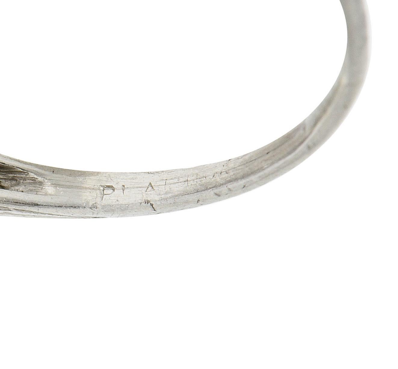 Edwardian 1.25 Carat Diamond Platinum Scrolled Engagement Ring GIA 6