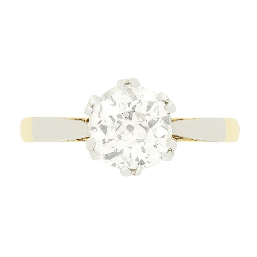 Bague solitaire à diamant de 1,25 ct de style édouardien, C.C.A.