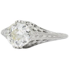Edwardian 1.26 CTW Diamond And Platinum Engagement Ring GIA