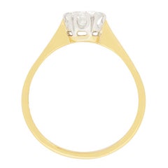 Edwardian 1.28 Carat Diamond Solitaire Engagement Ring, circa 1910s