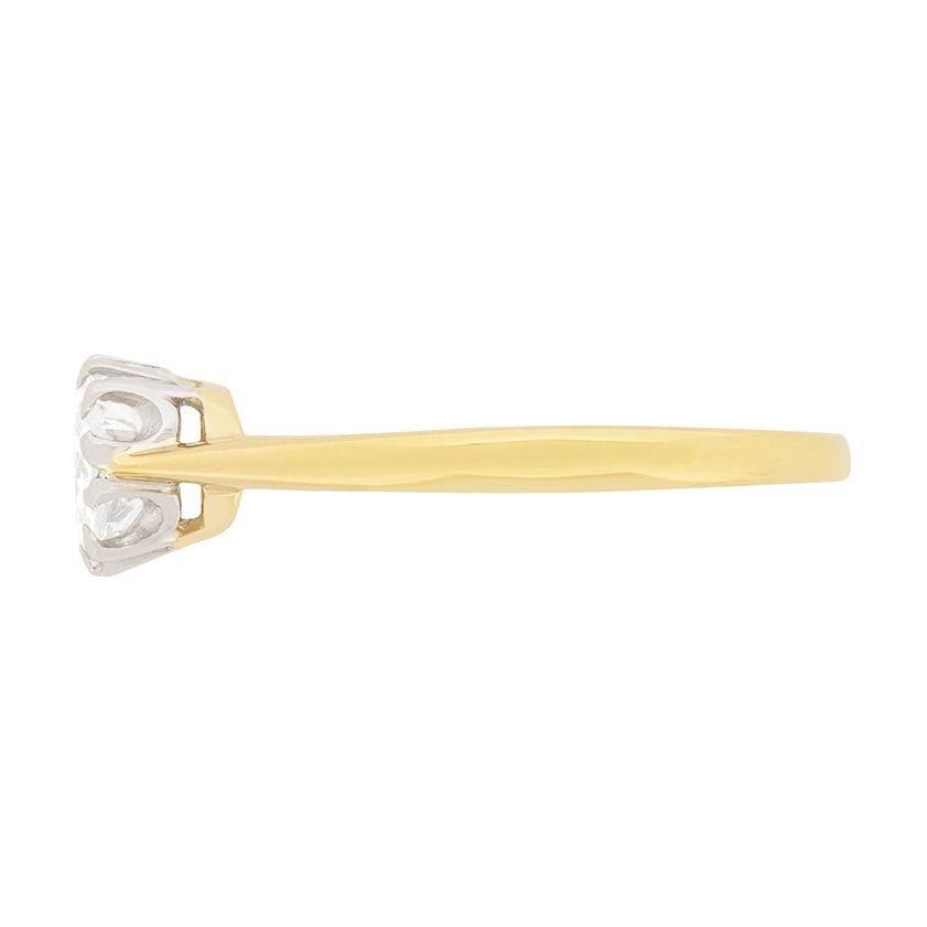 Édouardien Bague de fiançailles solitaire édouardienne en diamant de 1,28 carat, c. 1910 en vente