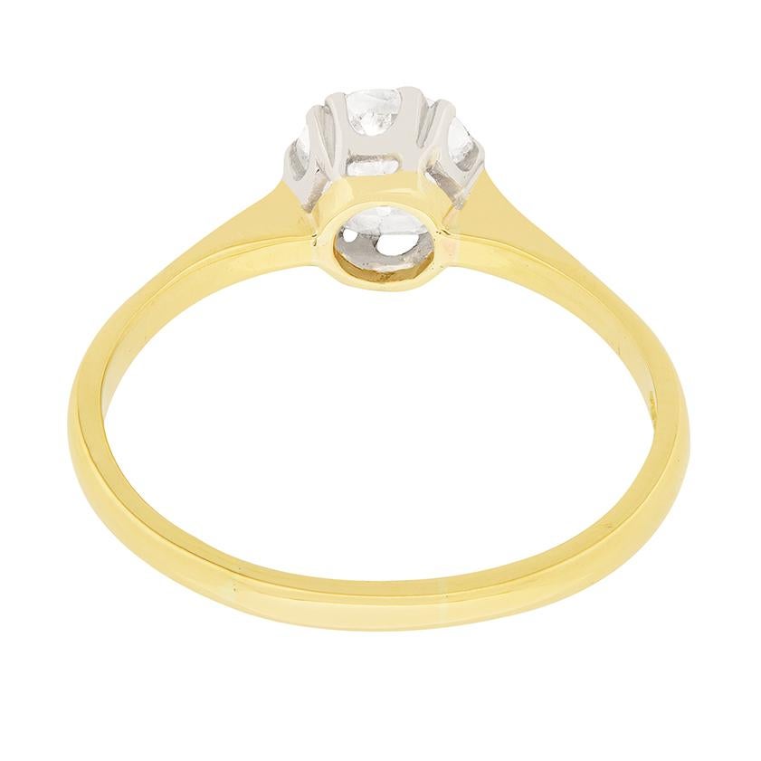 Taille vieille mine Bague de fiançailles solitaire édouardienne en diamant de 1,28 carat, c. 1910 en vente