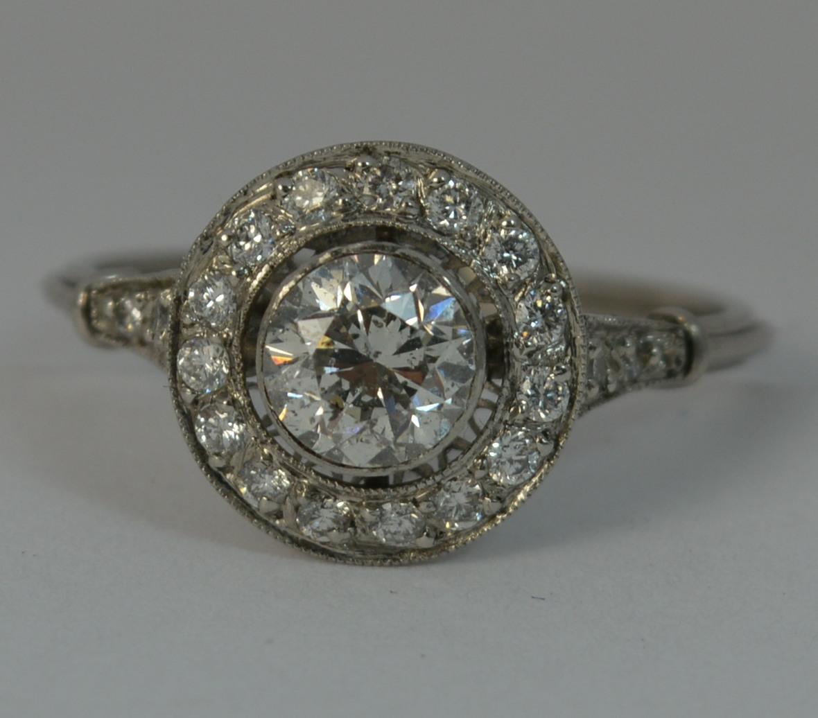 Edwardian 1.30 Carat Old Cut Diamond and Platinum Halo Engagement Ring 6