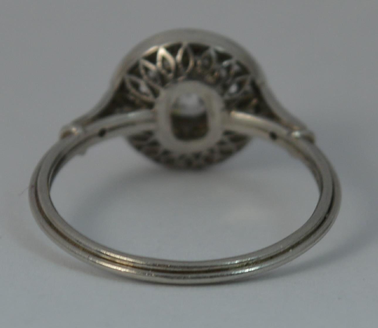 Edwardian 1.30 Carat Old Cut Diamond and Platinum Halo Engagement Ring 3