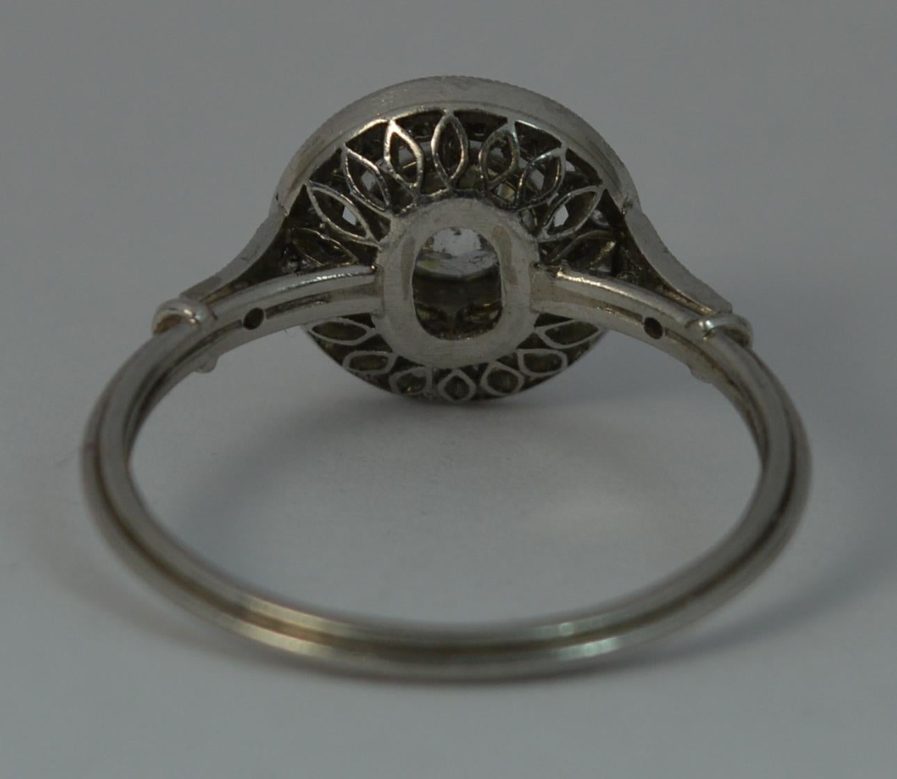 Edwardian 1.30 Carat Old Cut Diamond and Platinum Halo Engagement Ring 4