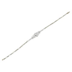 Edwardian 1.30 Carats Old Mine Diamond Platinum 18 Karat White Gold Bracelet