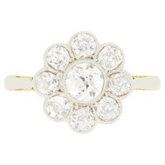 Anello a grappolo con diamanti da 1,30 carati, Edwardiano, 1910 ca.