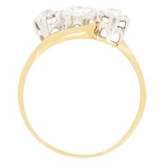 Edwardian 1.35ct Diamond Three Stone Twist Ring, c.1910s