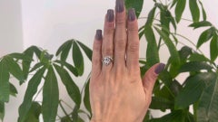 Edwardian 1.37 Carats Round Brilliant Cut Diamond Platinum Tourbillion Swirl Rin