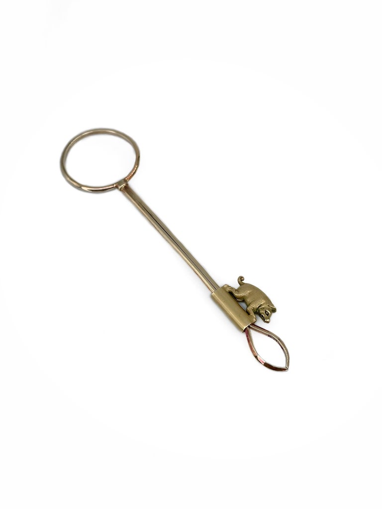 adjustable cigarette holder Edwardian 14 Karat Gold Wild Boar Adjustable Cigarette Holder Ring at  1stDibs