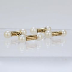 Edwardian 14 Karat Yellow Gold & Pearl Cufflinks