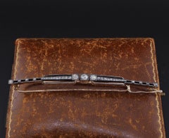 Edwardian 1.40 Ct Diamond Barrette Hair Clip 18 KT