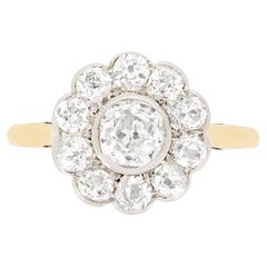 Antique Edwardian 1.40ct Diamond Cluster Ring, c.1910s