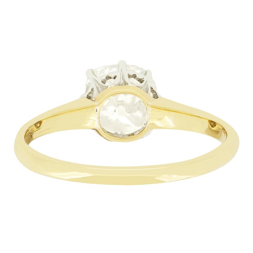 Edwardian 1.40ct Diamond Solitaire Ring, c.1910s In Good Condition For Sale In London, GB