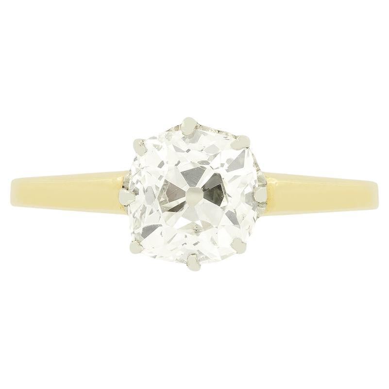 Edwardian 1.40ct Diamond Solitaire Ring, c.1910s For Sale