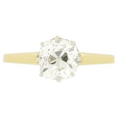 Anello solitario con diamante da 1,40 carati, Edwardiano, 1910 ca.