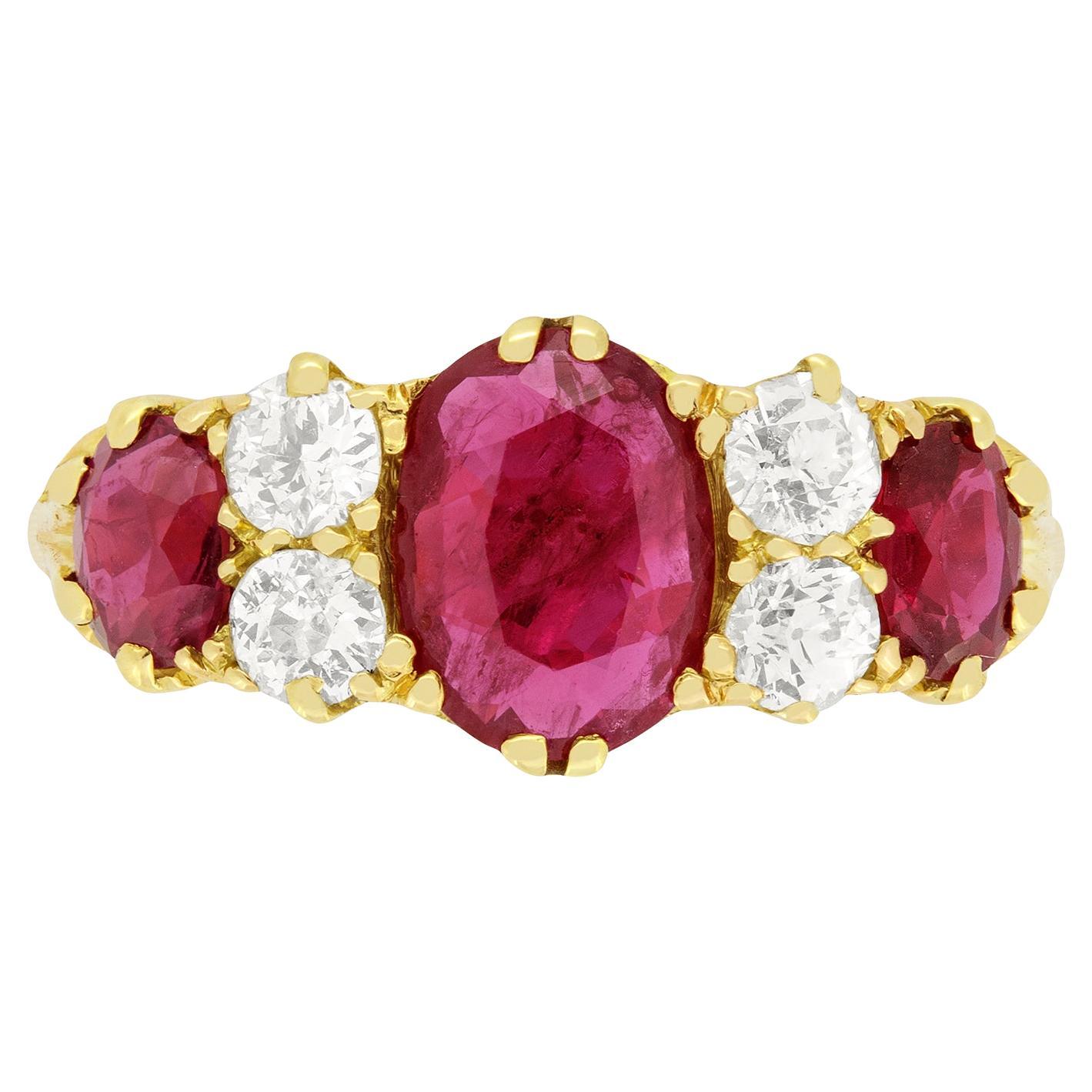 Edwardian 1.40ct Ruby and Diamond Ring, c.1909 For Sale