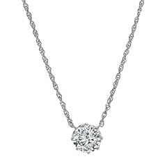 Edwardian 1.44ct Diamond Platinum Pendant Necklace