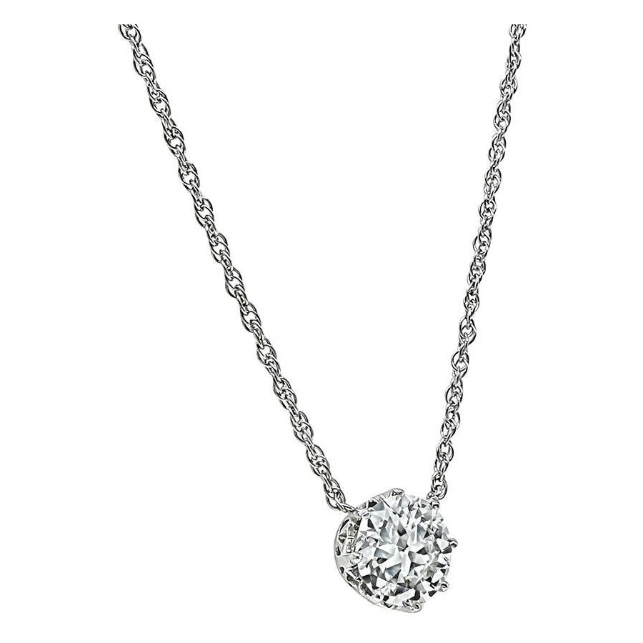 Edwardian 1.44ct Diamond Platinum Pendant Necklace
