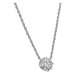 Edwardian 1.44ct Diamond Platinum Pendant Necklace