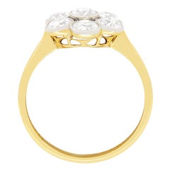Edwardian 1.45ct Diamond Daisy Cluster Ring, c.1910s