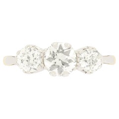Diamante Edwardiano da 1,45 ct. con tre pietre, 1910 ca.