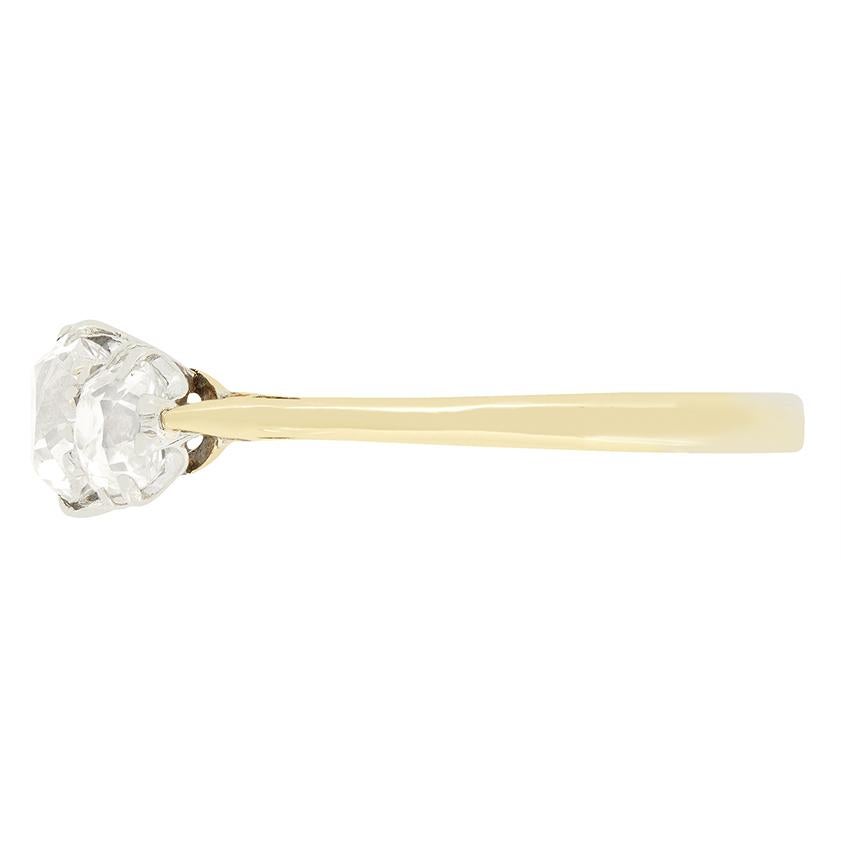Edwardianischer 1,45ct Diamond Three Stone Ring, um 1910 (Alteuropäischer Schliff) im Angebot