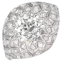Antique Edwardian 1.48 Carat Old Euro-Cut Diamond Ring, Platinum