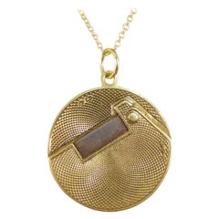 Edwardian 14ct Yellow Gold Cigar Cutter Pendant on 9ct Yellow Gold Chain