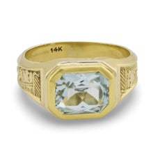 Edwardian 14k Aqua Cocktail Ring