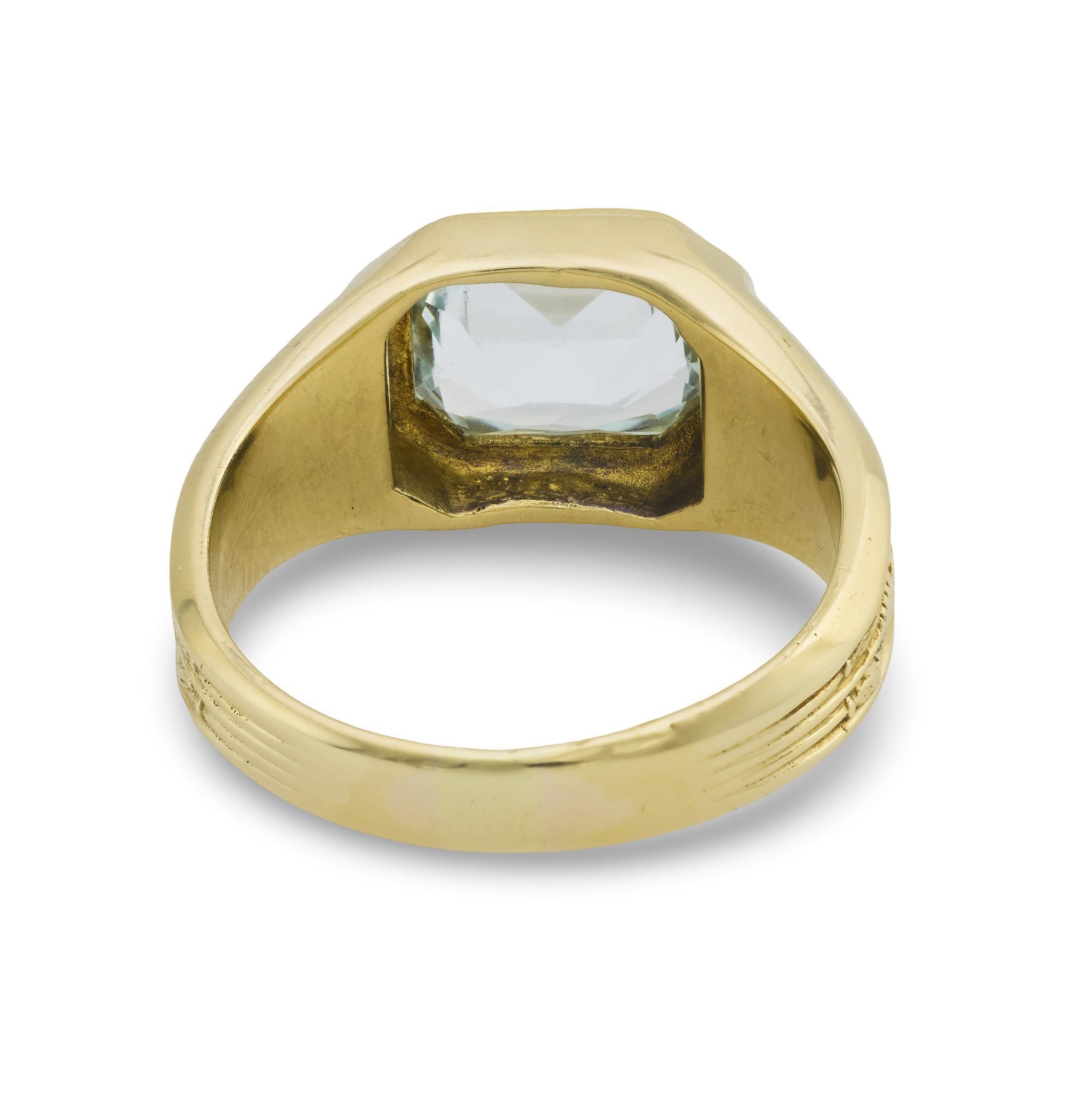 Anillo de Cóctel Edwardian 14k Aqua en Bueno estado para la venta en Narberth, PA