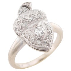 Anello edoardiano con motivo a ghianda in diamanti 14k