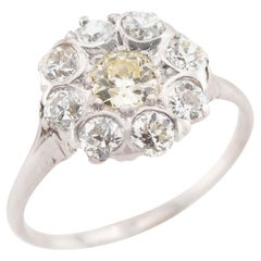 Edwardian 14k Diamond Cluster Ring