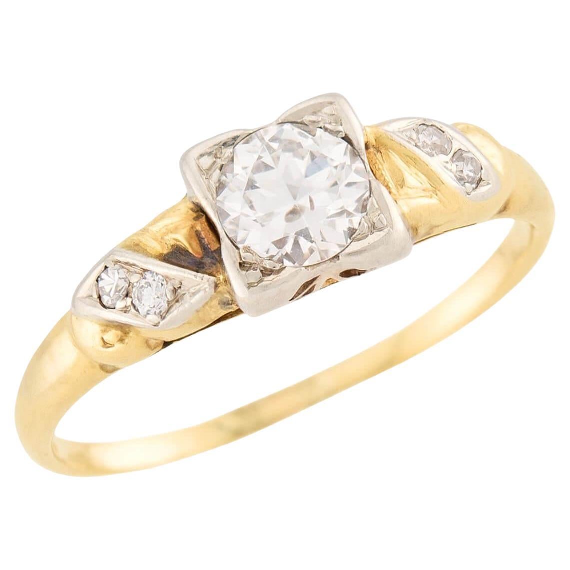 Edwardian 14k Diamond Engagement Ring .40ct