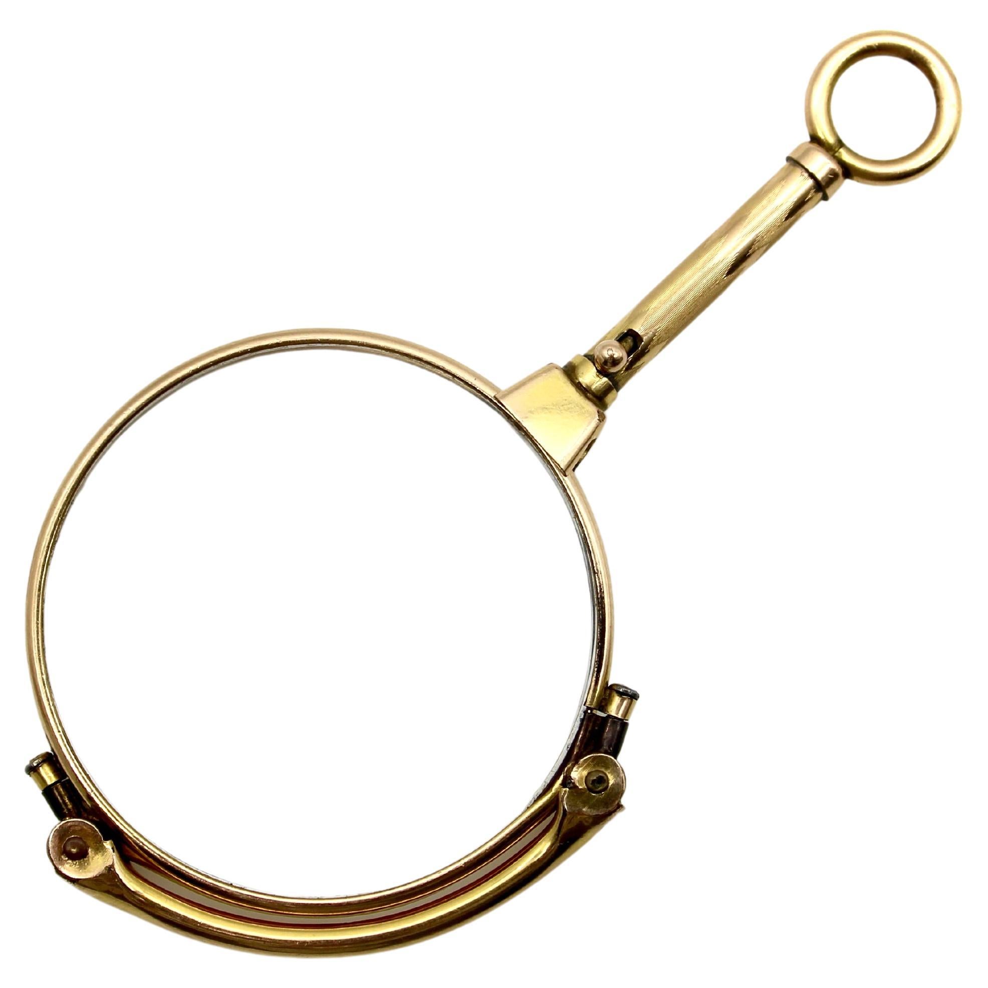 Lorgnette mécanique édouardienne en or 14k