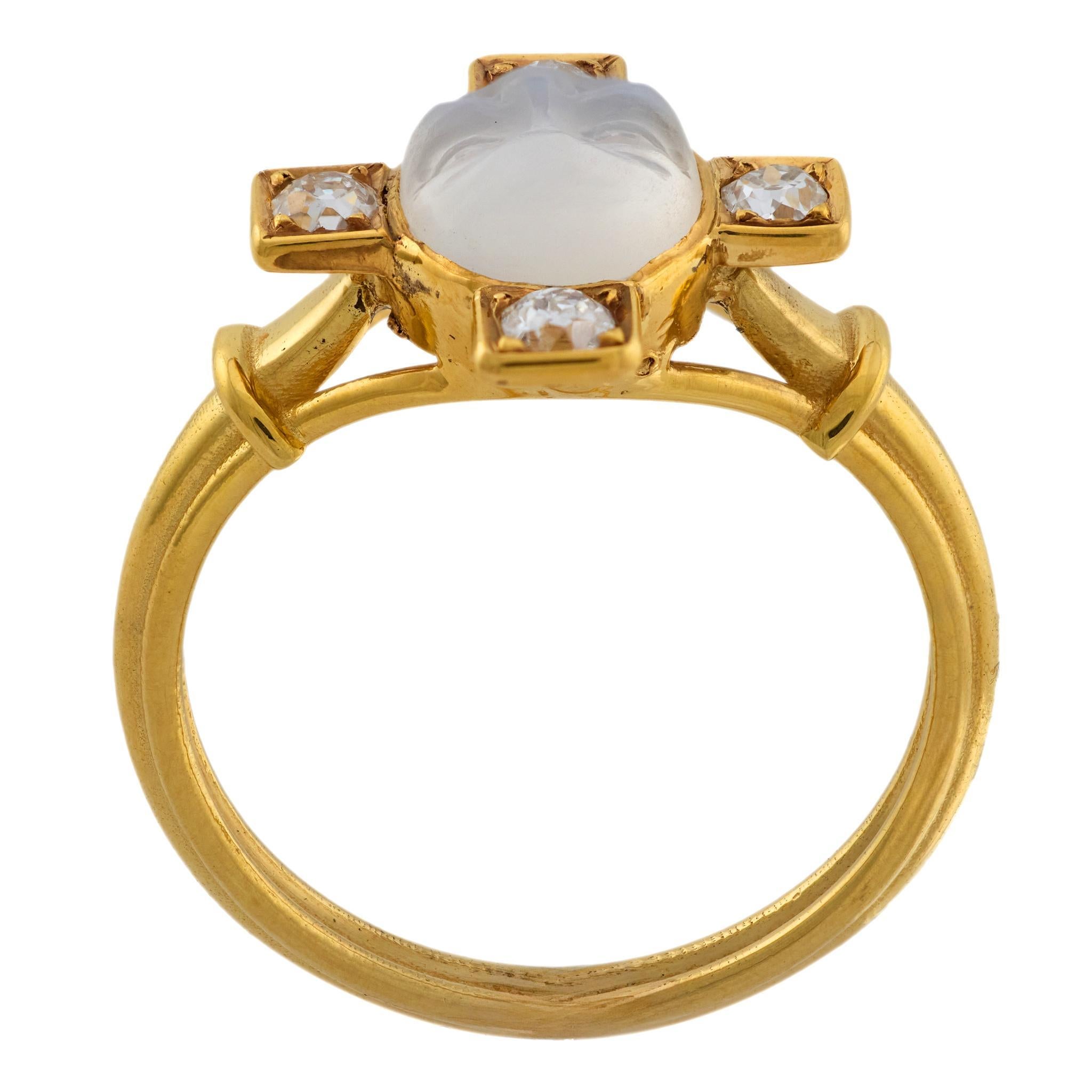 Taille vieille mine Bague édouardienne 14k 