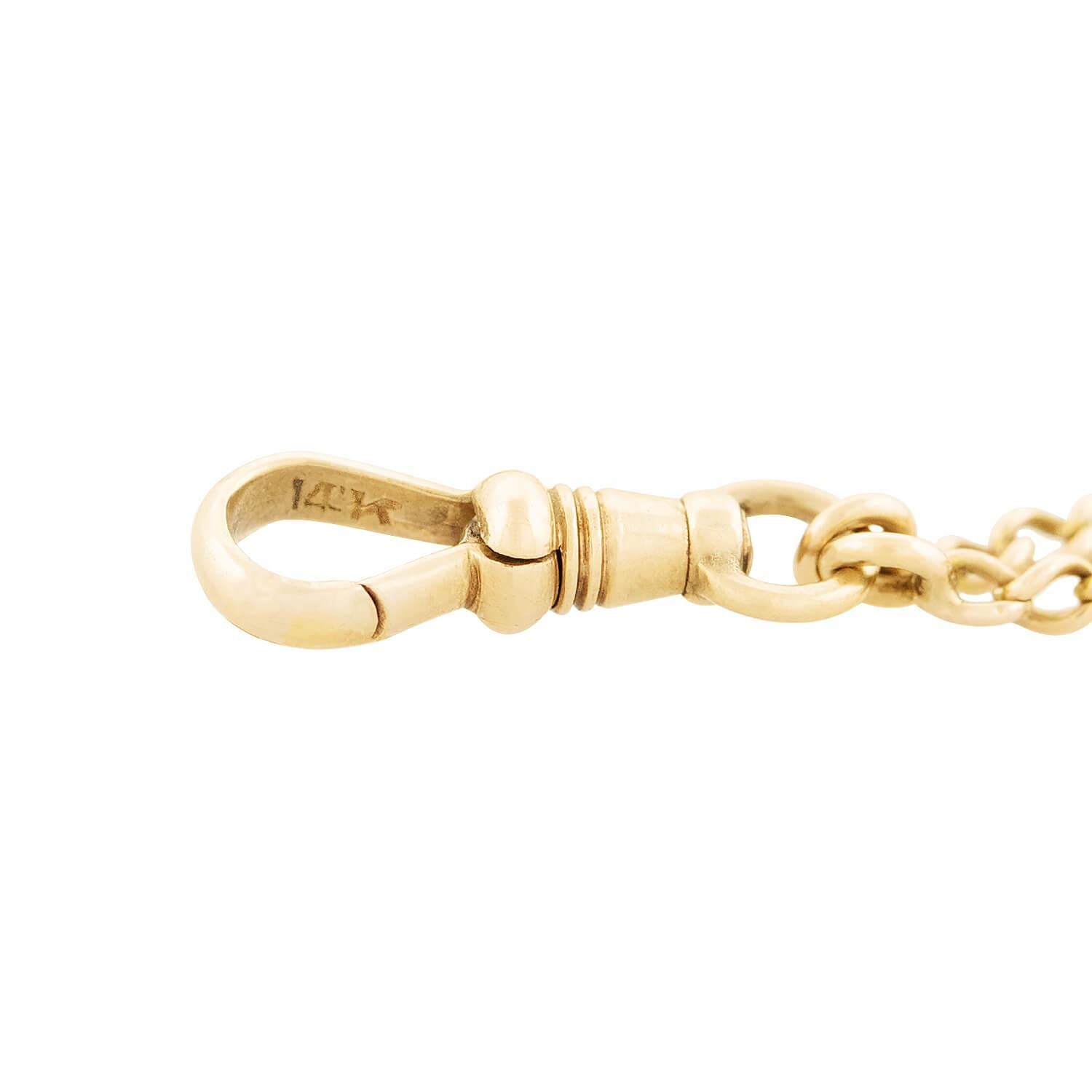 Edwardian 14k Opal Watch Chain In Good Condition For Sale In Narberth, PA