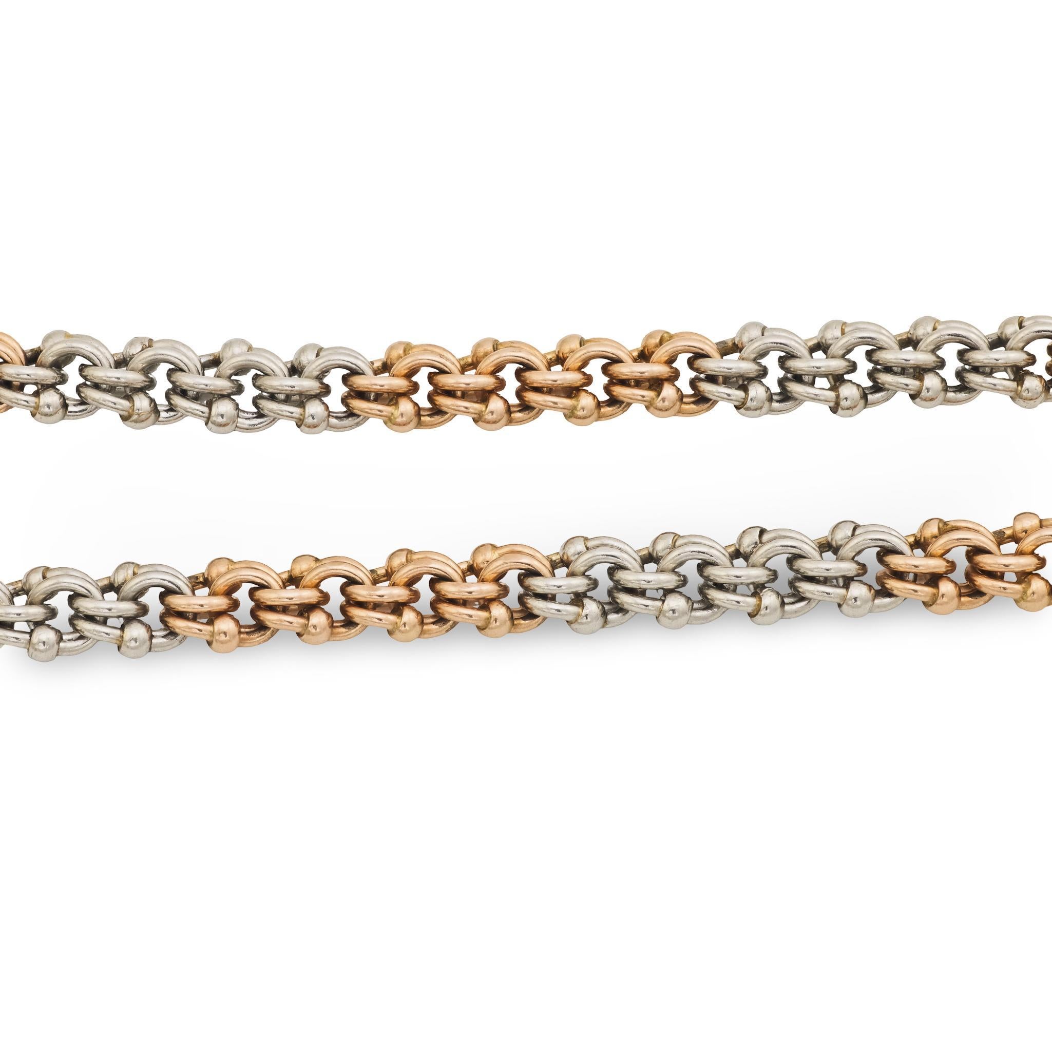 Collana a catena edoardiana in platino e 14k In condizioni buone in vendita a Narberth, PA