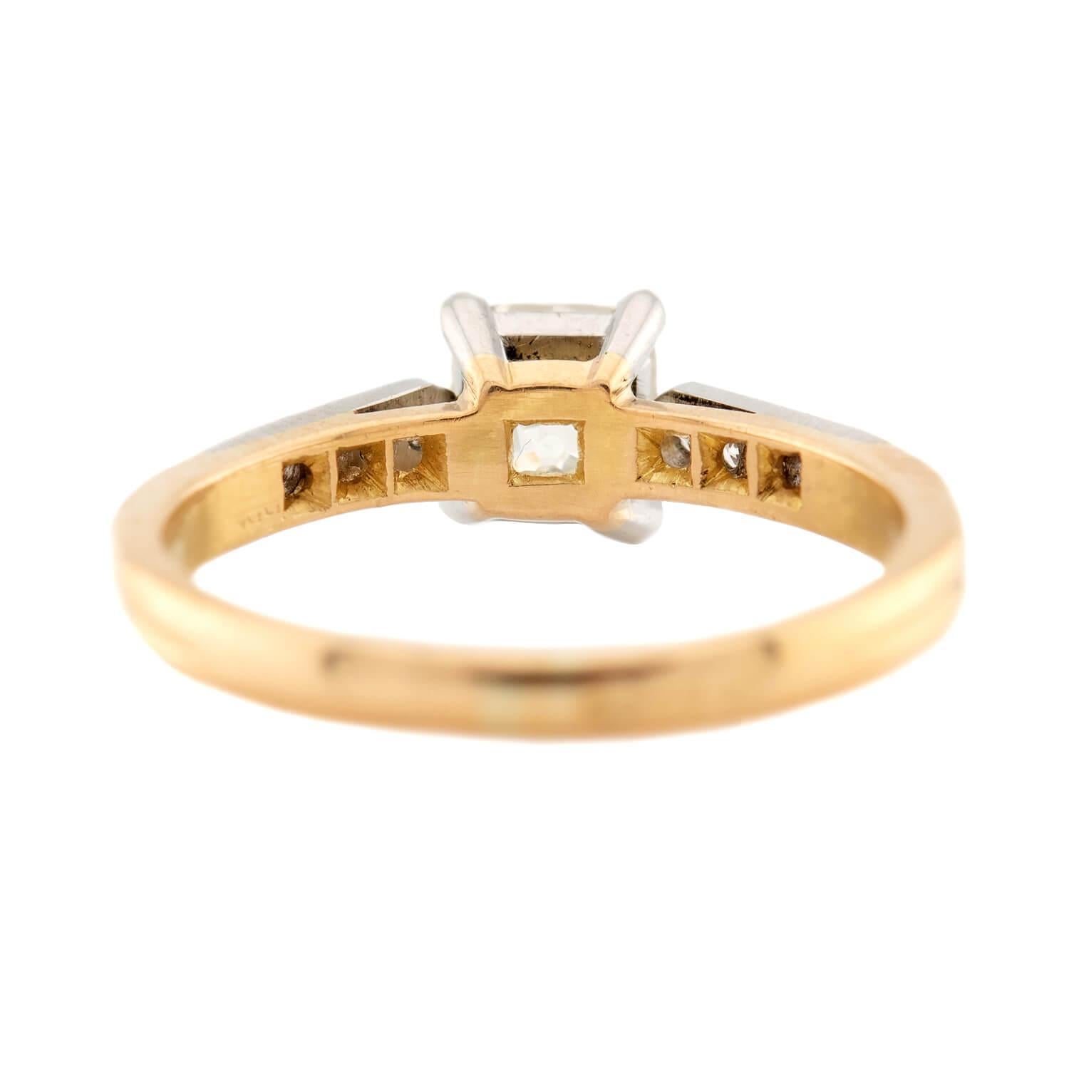 Edwardianischer 14k/Platin-Diamant-Verlobungsring 1 Karat Damen im Angebot