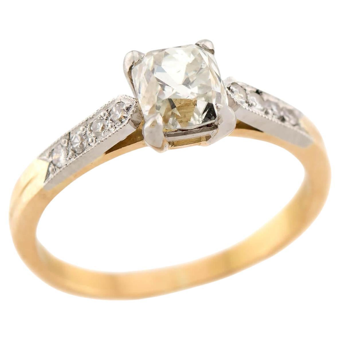 Edwardian 14k/Platinum Diamond Engagement Ring 1ct