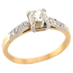 Edwardian 14k/Platinum Diamond Engagement Ring 1ct