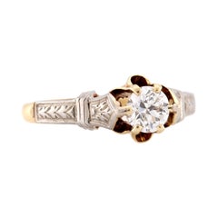 Edwardian 14k/Platinum Diamond Engagement Ring .35ct