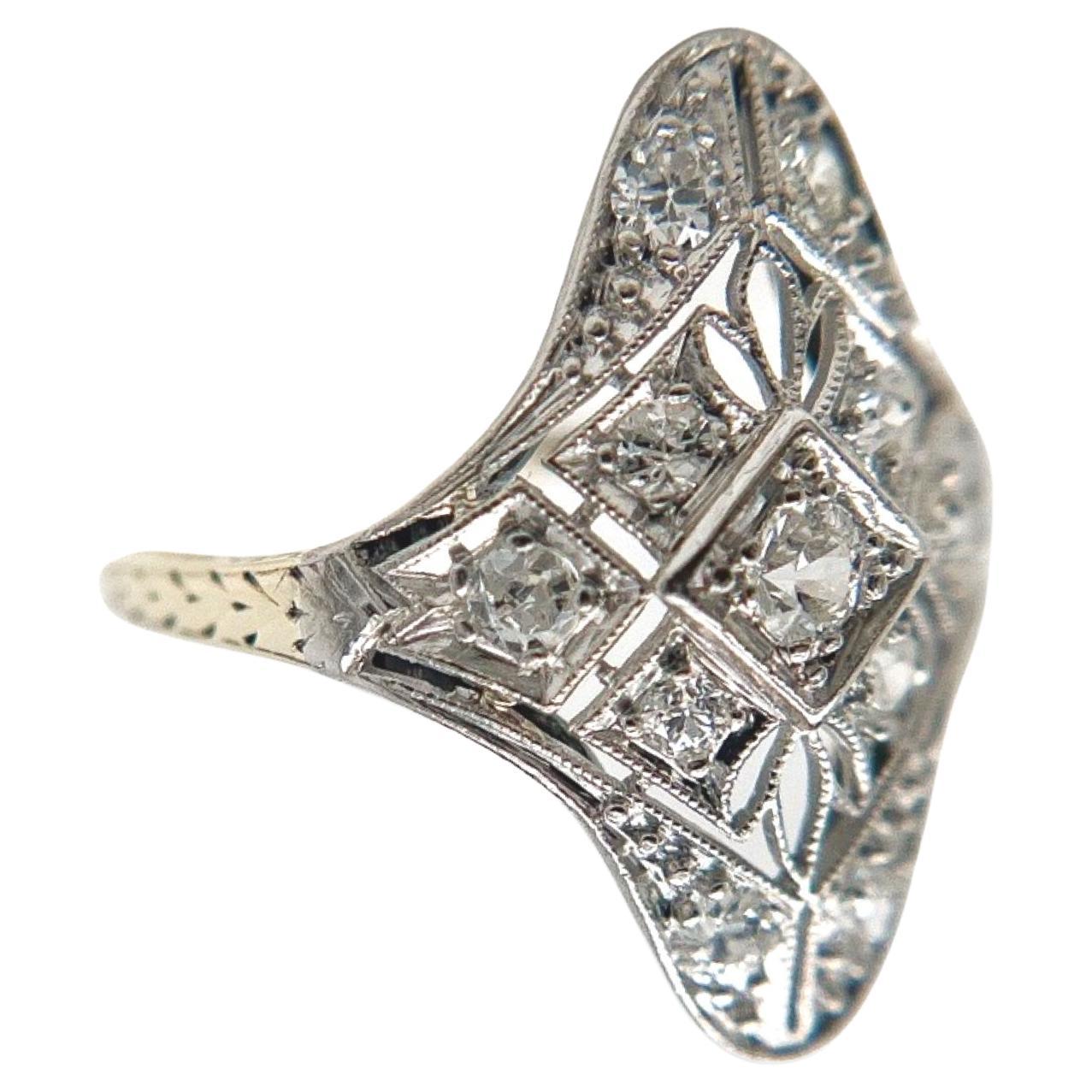 Edwardian 14k Shield Ring For Sale
