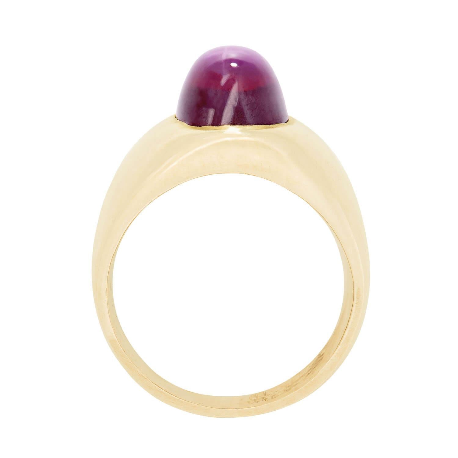 Edwardian 14K Star Sapphire Flush Mount Ring im Zustand „Gut“ im Angebot in Narberth, PA