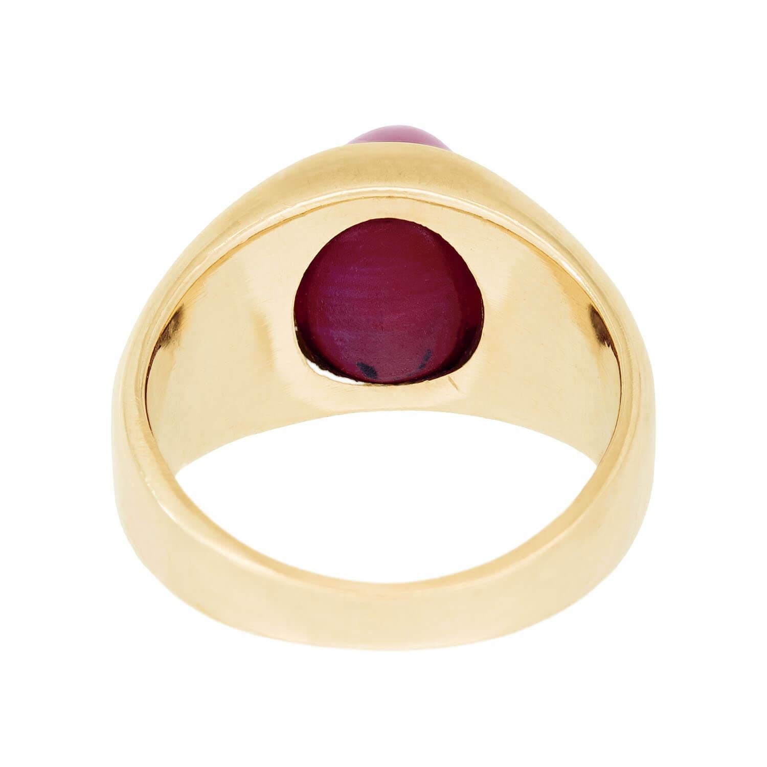 Edwardian 14K Star Sapphire Flush Mount Ring Damen im Angebot