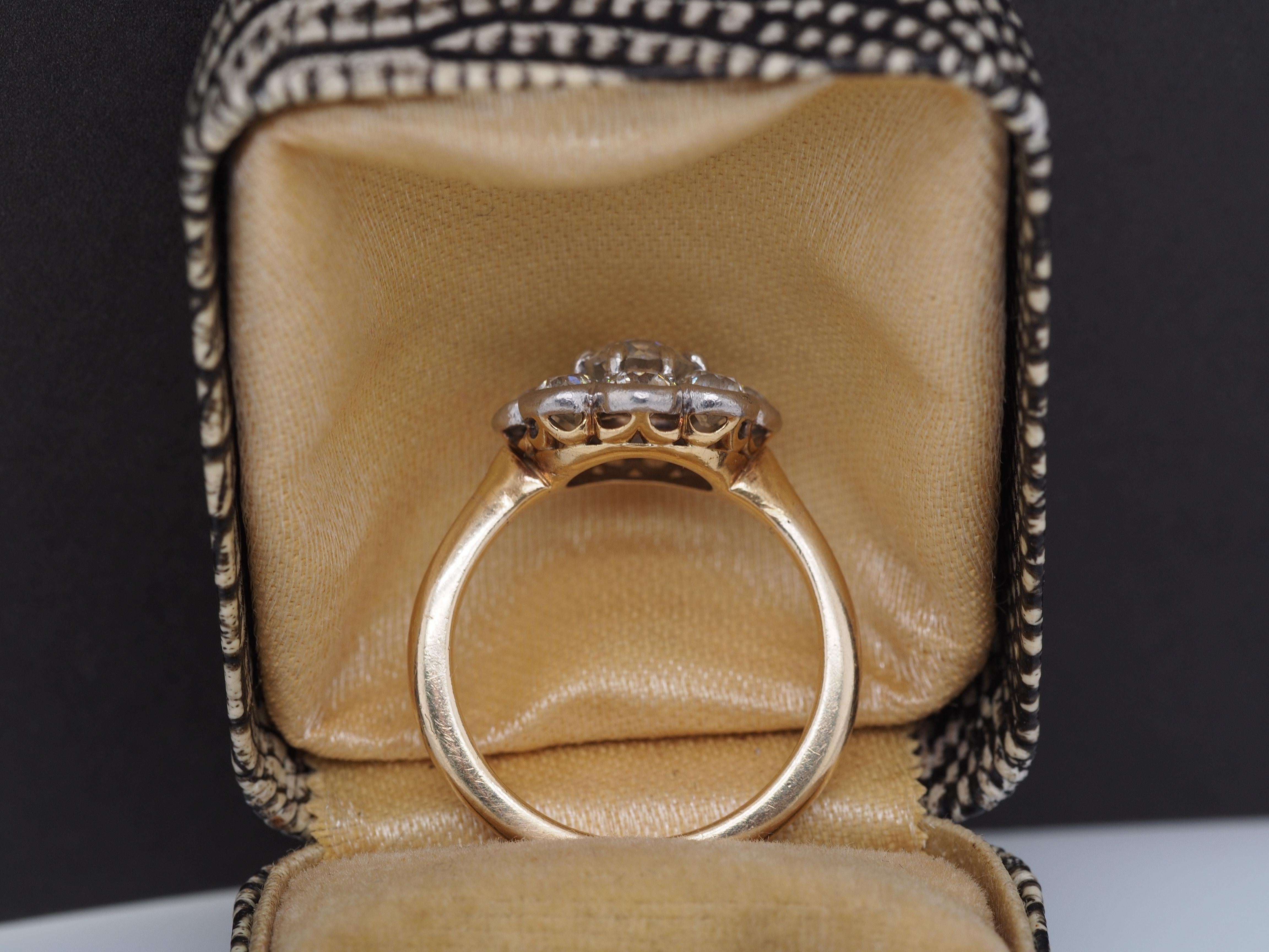 Edwardian 14K Gelbgold .75ct Old European Brilliant Diamant Verlobungsring 1