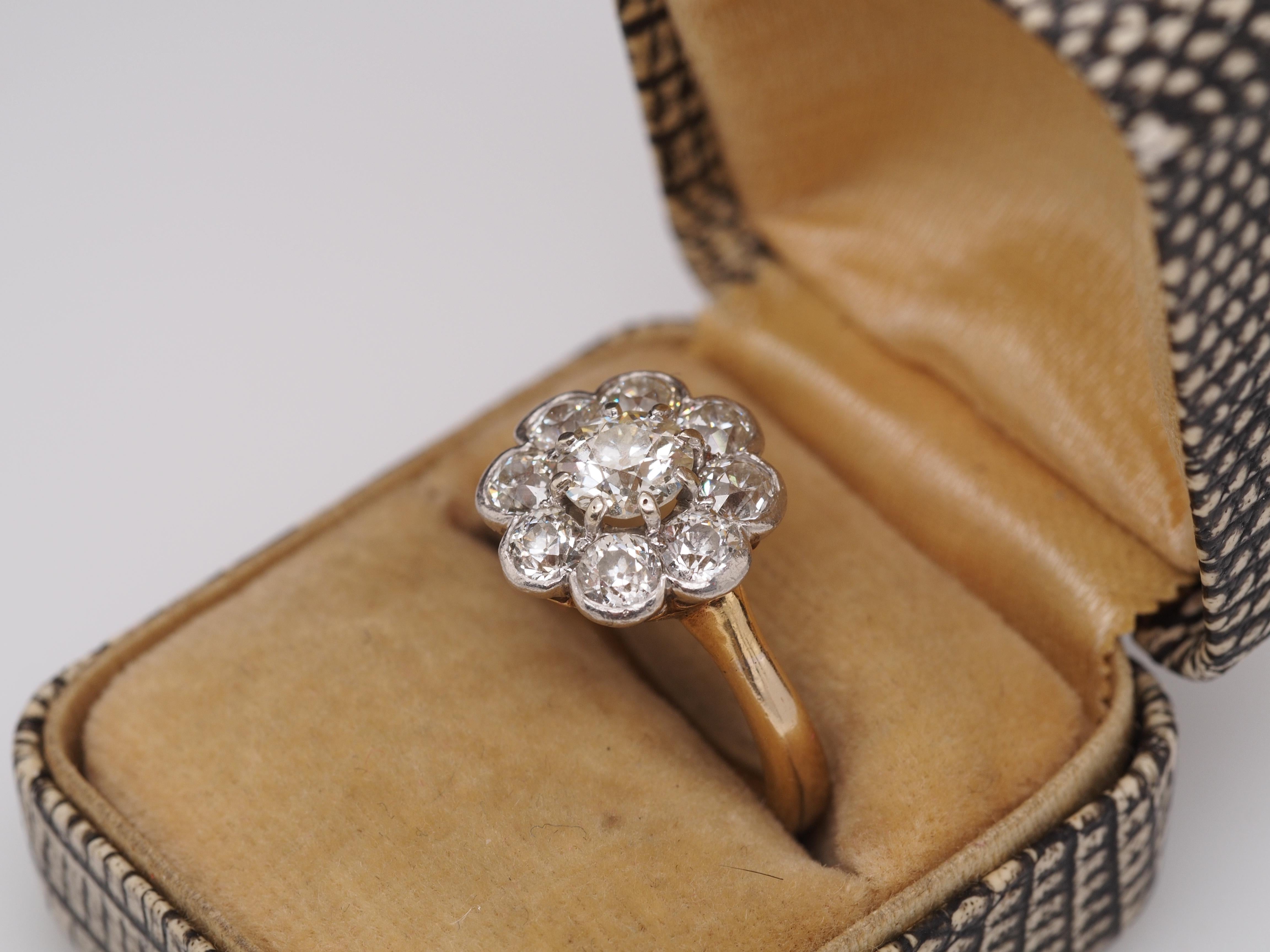 Edwardian 14K Gelbgold .75ct Old European Brilliant Diamant Verlobungsring 3