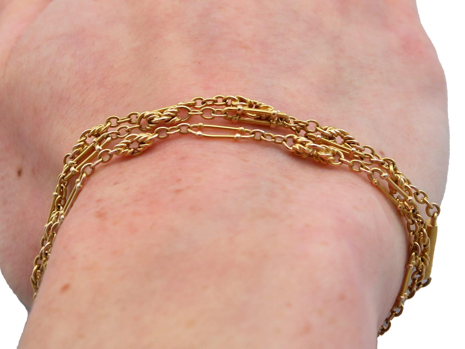 Edwardian 14k Yellow Gold Chain For Sale 6