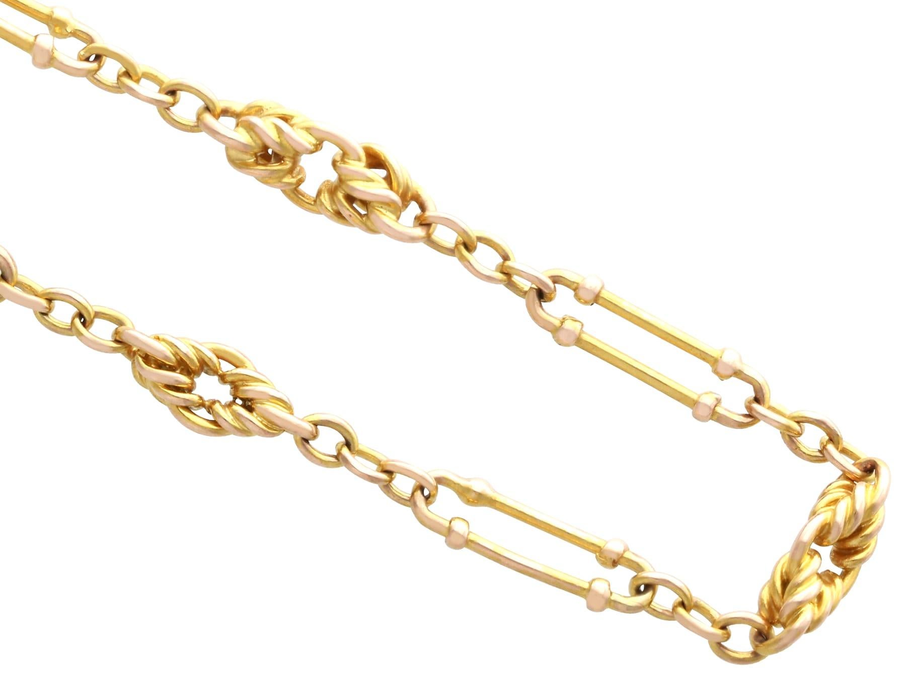 Edwardian 14k Yellow Gold Chain For Sale 1