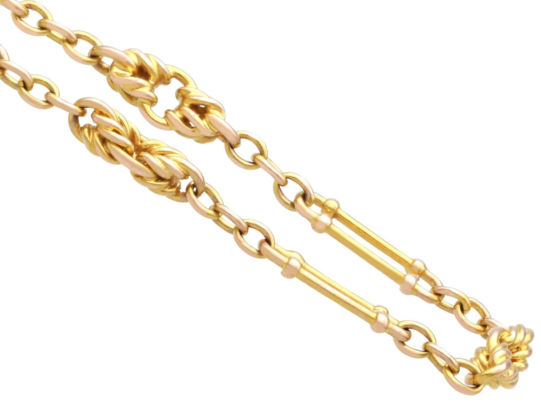 Edwardian 14k Yellow Gold Chain For Sale 2
